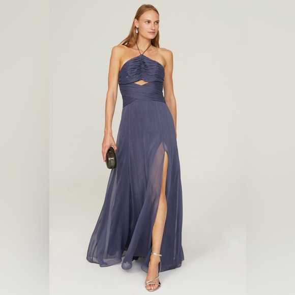 Likely Runa Halter Sleeveless Maxi Gown in Night Shadow - Picture 1 of 10